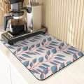 Axyaa Leaves Pattern Silicone Dish Mat for Absorbent Drying & Home Decor