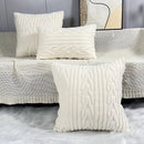 Axyaa Plush Cream White Throw Pillow Cover for Cozy Home Decor