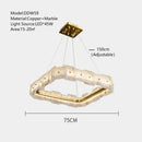 Axyaa Marble Pendant Lights: Modern Luxury LED Chandelier Circle Ring Indoor Lamp
