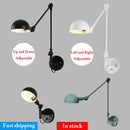 Axyaa Nordic Telescopic Folding Wall Lamp, Adjustable Long Arm, Rotatable E14 for Indoor Lighting