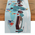 Axyaa Christmas Farmhouse Table Runner Holiday Decor Party Wedding