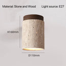 Axyaa Stone Travertine Ceiling Lamp Flush Mount Indoor Lighting Fixture