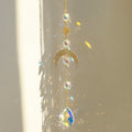 Axyaa Crystal Butterfly Moon Prism Suncatcher - Outdoor Rainbow Maker Fairy Garden Decor