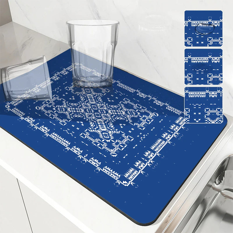 Axyaa Geometric Lines Absorbent Drying Mat
