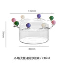 Axyaa Clear Glass Fruit Plate Bowl - Large Capacity Dessert Ice Cream Dish
