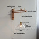 Axyaa Glass Flower LED Wall Lamp with Flexible Arm, Wood Modern Nordic Design