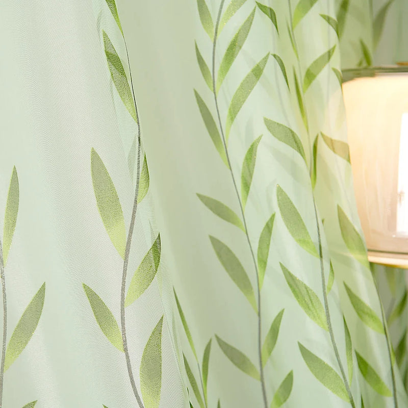 Axyaa Willow Leaf Tulle Curtain for Stylish Home Decor