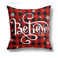 Axyaa Christmas Pillow Covers Set of 4 Buffalo Plaid Black Red 18x18 Inch