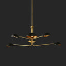 Axyaa Mid Century Black Gold Chandelier Sputnik Light Industrial Metal Lamp