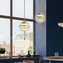Axyaa Glass Oval LED Pendant Light for Dining Room, Bedroom, Kitchen