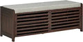Axyaa Shoe Bench with Cushioned Seat, 2 Drawers, Slatted Shelf