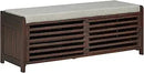 Axyaa Shoe Bench with Cushioned Seat, 2 Drawers, Slatted Shelf