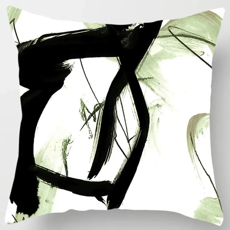 Axyaa Boho Style Ink Painting Pillow Sleeve for Home Decoration
