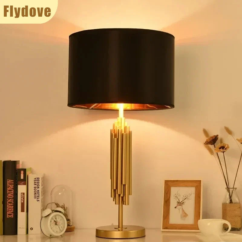 Axyaa Nordic Light Luxury LED Desk Lamp Black Lampshade Home Decor Lighting
