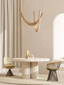 Axyaa Modern Wooden LED Pendant Light Chandelier for Living Room Villa