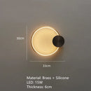 Axyaa Brass Ring LED Wall Sconce for Home Art Deco Lighting in Various Rooms