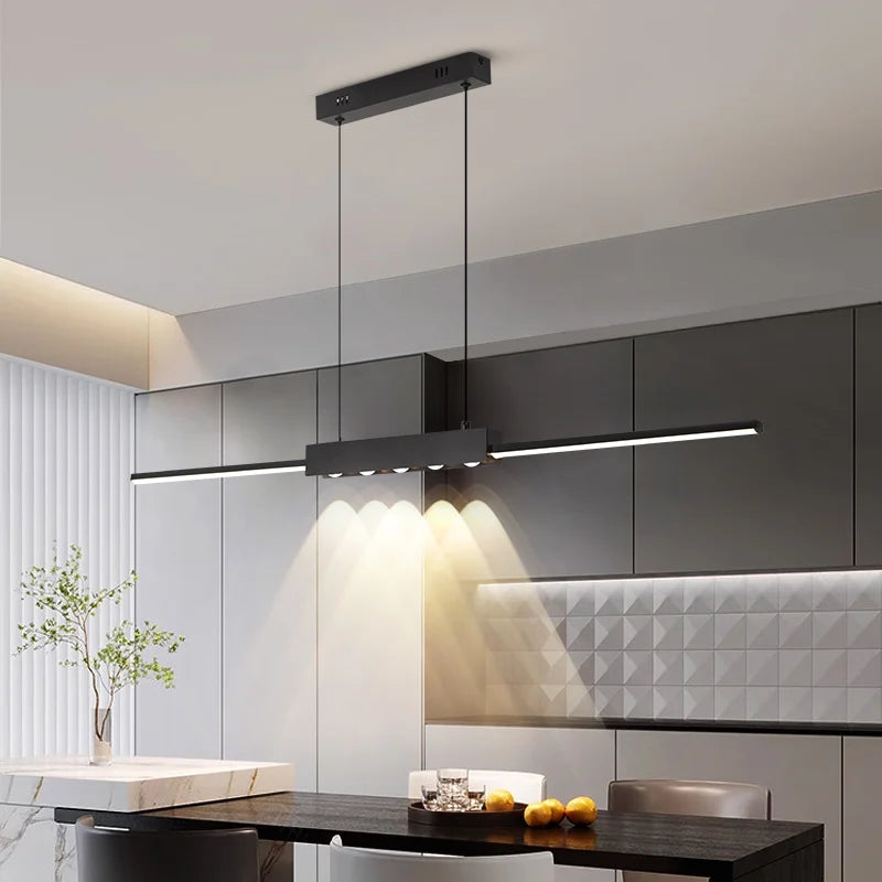Axyaa Stripe LED Pendant Lamp: Modern Minimalist Design for Bedroom and Living Room Lighting
