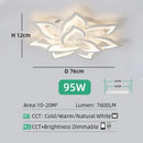 Axyaa Luxury Acrylic LED Ceiling Lamp Remote Dimming for Modern Living Room