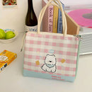 Axyaa Kawaii Cat Insulated Lunch Box Bag for Women Girls, Portable Bento Pouch