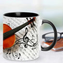 Axyaa Violin Piano Guitar Mug: 11oz Ceramic Music Lover Gift Cup