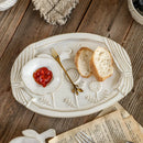 Axyaa French Embossed Plate - Elegant Western Dish for Pasta, Salad, and Desserts