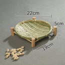 Axyaa Bamboo Dried Fruit Tray Decor Basket Stand Large Capacity Wedding