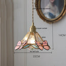 Axyaa Butterfly Glass Copper LED Pendant Lamp for Home Indoor Decor