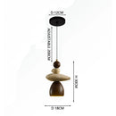 Axyaa Stone Running Antique Wooden Headboard Pendant Lamp Yellow Stone Retro Restaurant Lamp