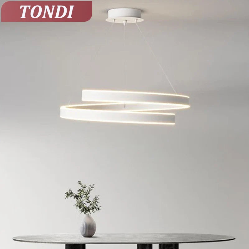 Axyaa Simple Black/White Chandelier for Living, Dining, & Kitchen Lighting