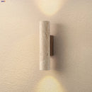 Axyaa Wood Canopy LED Wall Lights Bedroom Bedside Lamp Sconce - Nordic Modern Yellow Travertine