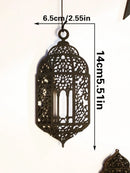 Wooden Ramadan Eid Hanging Ornaments Set, Axyaa Ramadan Decor with Lantern, Moon, Stars