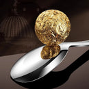 Axyaa Deepened Flat Bottom Stainless Steel Spoon for Children, Baby Feeding