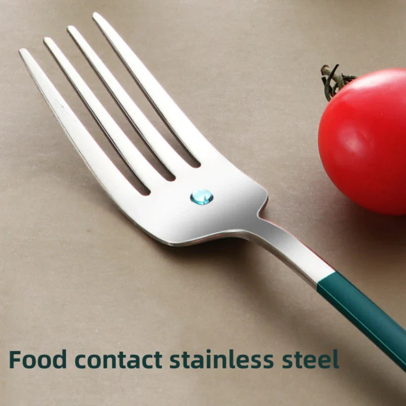 Axyaa Stainless Steel Cutlery Set with Box - Dinner Knife Fork Spoon Chopsticks