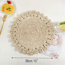 Axyaa Round Rattan Wall Basket Decor: Nordic Style Hanging Frame Ornament Craft