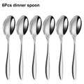 Axyaa Stainless Steel Cutlery Set - 24Pcs Mirror Knife Fork Spoon Dinner Flatware