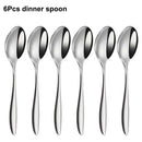 Axyaa Stainless Steel Cutlery Set - 24Pcs Mirror Knife Fork Spoon Dinner Flatware