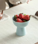High Footed Ceramic Plate for Chinese Afternoon Tea Desserts by Axyaa