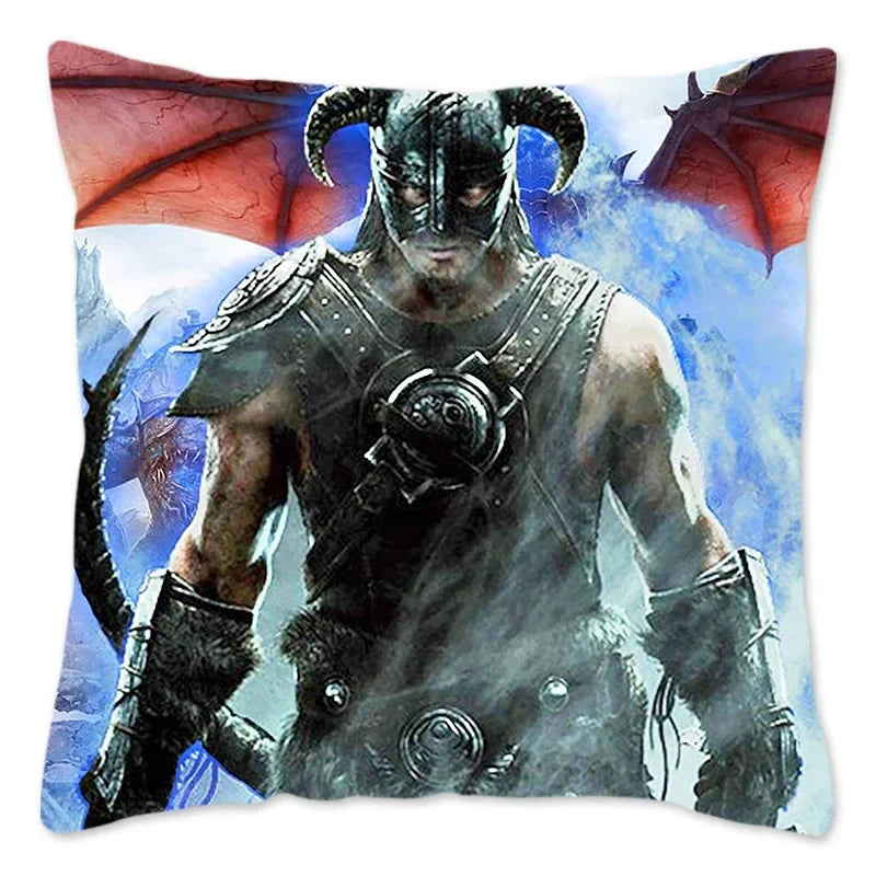 Axyaa Skyrim Meme Cushion Cover - Designer Polyester Cushion Case for Home Decor