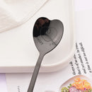 Axyaa Rose Gold Heart Shape Coffee Spoons Set Stainless Steel Kitchen Accessories