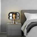 Axyaa Smoke Grey Small Table Lamp for Cozy Home Decor