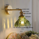 Axyaa Copper Rotatable Pull Chain LED Wall Lamp Glass Flower Stair Light