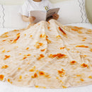 Axyaa Tortilla Blanket: Funny Food Throw for Bed & Sofa, Soft Flannel, Warm Round Blanket