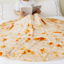 Axyaa Tortilla Blanket: Funny Food Flannel Throw for Bed & Sofa, Warm & Soft Blanket
