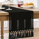Axyaa Knotted Tassel American Style Table Runner for Home Decor