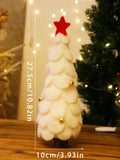 Axyaa Mini Wooden Felt Christmas Tree Ornaments with Bells for Festive Tabletop Decor