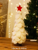 Axyaa Mini Wooden Felt Christmas Tree Ornaments with Bells for Festive Tabletop Decor