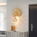 Axyaa Peacock Wall Lamp: Retro 3D Backdrop Lighting for Living Room & Bedroom