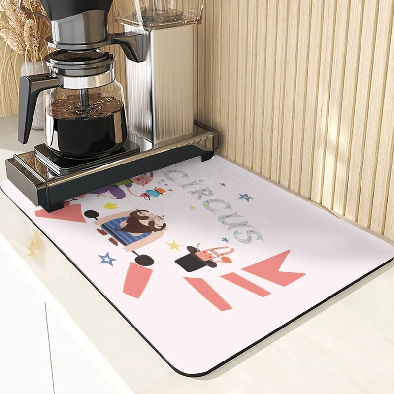 Axyaa Monkey Pattern Diatomaceous Earth Coasters: Stylish Cup Placemats & Coaster Set