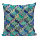 Axyaa Geometric Cushion Cover: Green Pink Diamond Design for Home, Bedroom, and Car