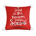 Axyaa Nordic Red Velvet Christmas Pillowcase 45x45 - Letter Printed Sofa Cushion Cover
